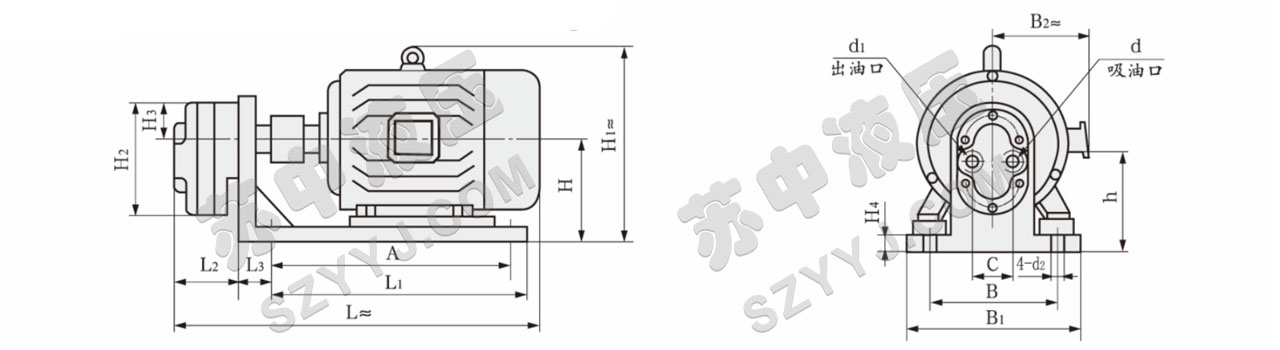 CB-B ※ JZ齒輪油泵電機(jī)組(臥式)外形尺寸