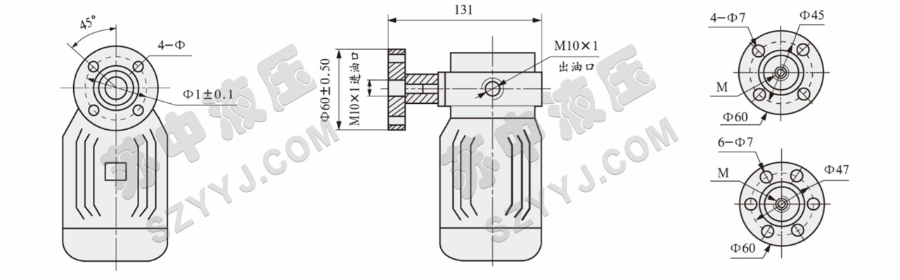 CB ZCB系列轉(zhuǎn)子式油泵電機裝置外形尺寸