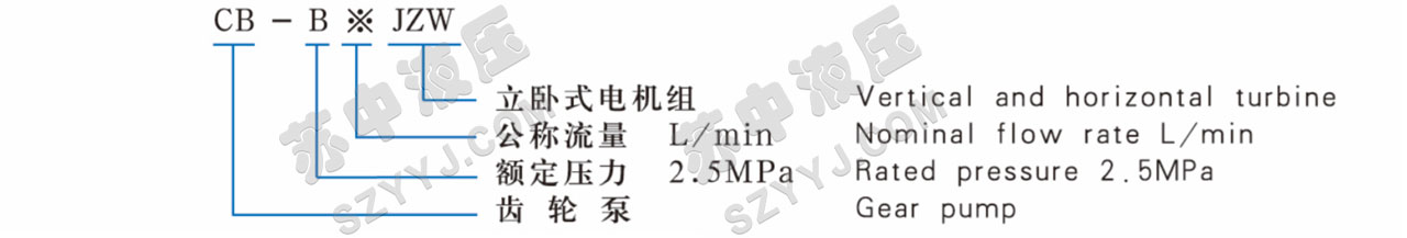 CB-B ※ JZW立臥式齒輪油泵電機組型號說明